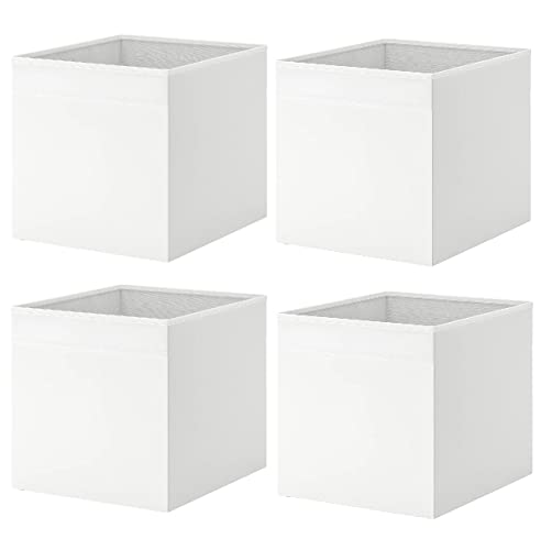 4x Drona Aufbewahrungsbox Regale Organizer Samtstoffbox weiß 33x38x33cm von I-K-E-A