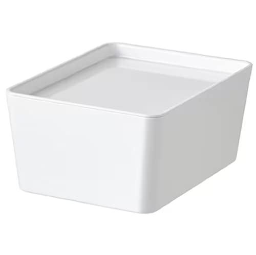Kuggis Aufbewahrungsbox mit Deckel, robuster weißer PET-Kunststoff, 13 x 18 x 8 cm von I-K-E-A