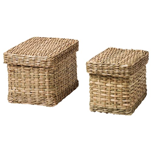 LURPASSA Box mit Deckel, 2er Set, Seegras LURPASSA Box mit Deckel, 2er Set, Seegras von I K E A