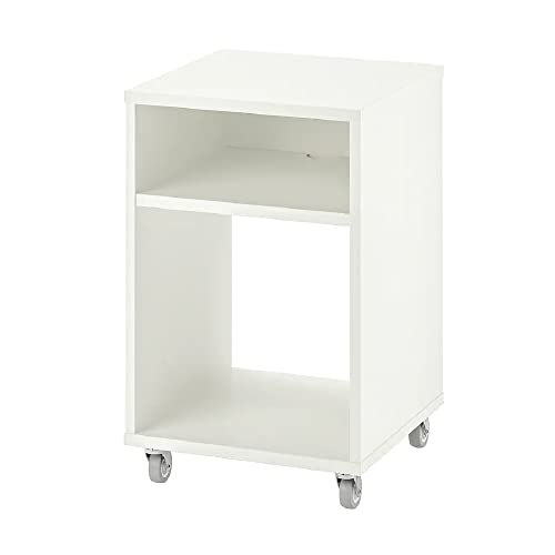 I-K-E-A Nachttisch Schrank schlichtes Design Beistelltisch mit leichtgängiger Lenkrolle, weiß, 37 x 37 cm Nachttisch von I-K-E-A