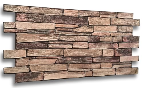 4m² 3D PVC Paneele Stein Optik 10 Stück Wandpaneele Wandverkleidung Decke Deckenpaneele PVC-Verkleidung Wandtatto Fliesen Imitat 90x48cm (CPVC03) von I K H E Malarka