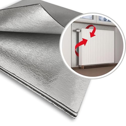 Heizkörper-Isolierplatten Isolierung Dämmung Isoliermatte Hinter Heizkörper für Fenster Wärmehaltung, Dach, Boden - Styropor Polystyrol XPS mit PET-Folie (ohne Pattex, 2, Quadratmeter) von I K H E MALARKA