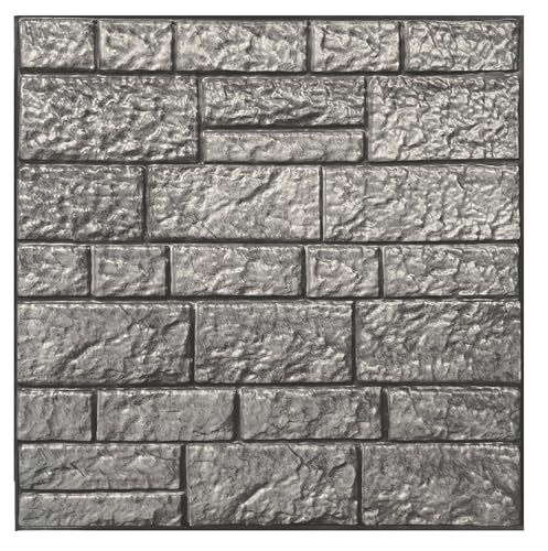 I K H E MALARKA 20 Stück - 1,8m² 3D Tapeten Paneele EPE - Schaum PVC SELBSTKLEBEND Wandpaneele Steinoptik Wasserdicht Wandverkleidung Steintapete Aufkleber 30x30cm (Grau JM-WP515) von I K H E MALARKA