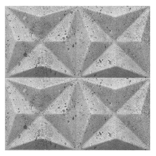 3D Paneele, Polystyrol Paneele, Betonlook Deckenpaneele, 3D Wandpaneele, Dekoren, Decken - Origami Beton Wandverkleidung, 3mm dick - 50x50cm / ‎‎3m² - 12 Stück (Grau 107 01) von I K H E Malarka