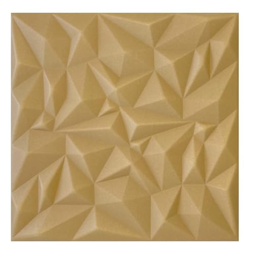 3D Paneele, Polystyrol Paneele, Deckenpaneele, 3D Wandpaneele, Dekoren, Decken - Mirror Wandverkleidung, 3mm dick - 50x50cm / ‎‎12m² - 48 Stück (Beige 02) von I K H E Malarka