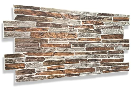 4m² 3D PVC Paneele Stein Optik 10 Stück Wandpaneele Wandverkleidung Decke Deckenpaneele PVC-Verkleidung Wandtatto Fliesen Imitat 90x48cm (CPVC09) von I K H E Malarka