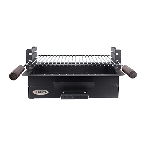 RUECAB - Holzkohlegrills - Einbaugrill für 4/6 Gedecke - Grillset 4/6 Besteck - Einbaumaße: 44 x 32,5 cm von RUECAB