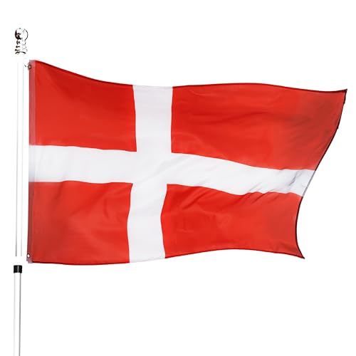 Eurovision Dänemark-Flagge, groß, 152 cm x 91 cm, Dänemark-Flagge, 152 cm x 91 cm, ideal für Dänemark-Events, Nationaltage, Festivals und Sportfeiern von I LOVE FANCY DRESS