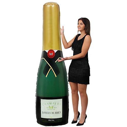I LOVE FANCY DRESS Aufblasbare Champagnerflasche, 1,8 m hoch, 180 cm x 2 Stück, stabile, übergroße aufblasbare Flasche für Hochzeiten, Geburtstage und Dekorationen von I LOVE FANCY DRESS