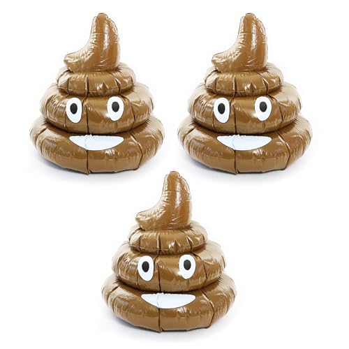 I LOVE FANCY DRESS Aufblasbare Emoji-Kackhaufen – lustige Neuheit Dekoration 58 cm – lustiges Geschenk oder Party-Dekoration – 3 Stück von I LOVE FANCY DRESS