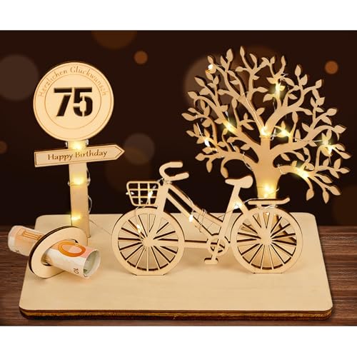 I LOVE MOM Geldgeschenk Geburtstag Holz, Holz-Notizbuch DIY Dreidimensionale Bäume Sitzbank Deko Zahlen für Geschenke,für Geschenke, Partys, Geburtstage, Jubiläum. （LP-75） von I LOVE MOM