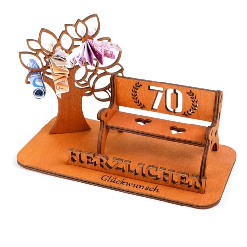 I LOVE MOM Geldgeschenk Geburtstag Holz,Selber Machen Holz-Schild Gästebuch,DIY Dreidimensionale Bäume Sitzbank Deko Zahlen für Geschenke,Hochzeiten,Partys,Geburtstage,Jubiläum (Y70) von I LOVE MOM