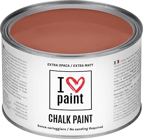 I LOVE CHALK PAINT farbe Terrakotta 375 ml - Kreidefarbe für möbel, wände und gegenstände ohne schleifen - Lösungsmittelfrei und formaldehydfrei - Wasserbasierte dekorationsfarbe mit kreideeffekt I LOVE CHALK PAINT farbe Terrakotta 375 ml - Kreidefarbe für möbel, wände und gegenstände ohne schleifen - Lösungsmittelfrei und formaldehydfrei - Wasserbasierte dekorationsfarbe mit kreideeffekt von I LOVE paint