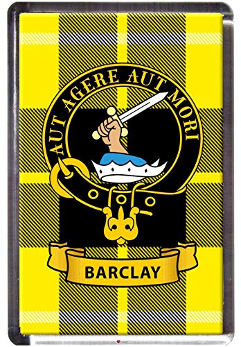 Barclay Clan Tartan Kühlschrankmagnet mit dem Schottischen Clan Wappen auf Klarer Acrylbasis von I LUV LTD