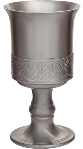 Zinn Mittelalterlich Antiquität Beenden Kelch 250 ml Geprägtes Banddetail mit Touchmark Versehen in der Nähe des Oberen Randes Sowohl Innen als auch Außen mit Feature Touchmark Perfekt zum Gravieren von I LUV LTD