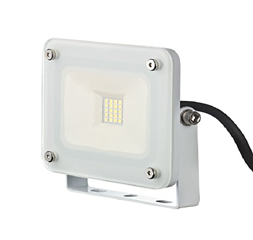 I-Lumen® 10W LED Flutlicht Fluter Außenstrahler Baustrahler Slim IP65 230V weiß von I-Lumen