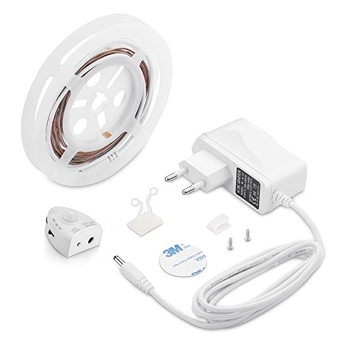 I-Lumen 3W LED Nachtlicht 1,2m selbstklebender Streifen Strip Bewegungsmelder DIMMBAR Dämmerungssensor Einbauleuchte 260LM Unterbauleuchte 1638 von I-Lumen