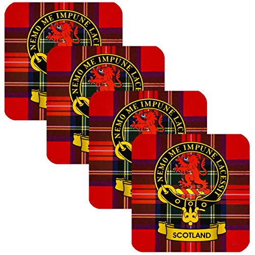 Schottland Square Untersetzer Scottish Clan Crest 4er-Set aus Schottland von I LUV LTD