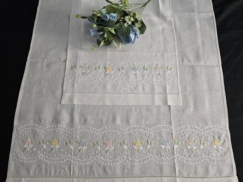 I MAESTRI DEL RICAMO Bestickte Handtücher Set 1+1 Stich Vollstich reine Leinen Ecru hell I MAESTRI DEL RICAMO Bestickte Handtücher Set 1+1 Stich Vollstich reine Leinen Ecru hell von I MAESTRI DEL RICAMO