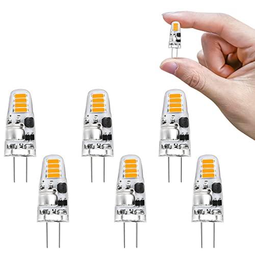 I-SHUNFA G4 LED Lampen Warmweiß 3000K 12V 1.2W LED Birnen ersatz 15w halogen Glühbirne,für Schlafzimmer, Küche Dunstabzugshaube, Esszimmer, Büro(6er Pack) von I-SHUNFA