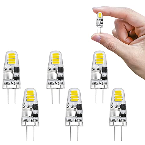 I-SHUNFA G4 LED Lampen kaltweiß 6000K 12V 1.2W LED Birnen ersatz 15w halogen Glühbirne, für Schlafzimmer, Küche Dunstabzugshaube, Esszimmer, Büro(6er Pack) von I-SHUNFA