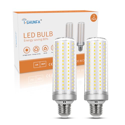 I-SHUNFA E27 LED Maiskolben Lampen 18W 2200LM Kaltweiß 6000K AC100-265V LED Mais Birnen Ersatz 180W Glühlampe, Nicht Dimmbar Kerze Schraube Glühbirne（2er-Pack） von I-SHUNFA