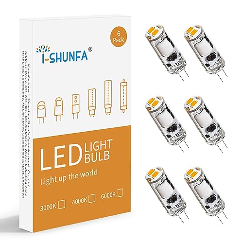 I-SHUNFA G4 LED Lampen, 0.6W G4 LED Birnen,12V,70LM G4 LED Leuchmittel,Warmweiß 3000K Ersatz 6-10W Halogenlampen,G4 Led Stiftsockellampe Nicht Dimmbar,LED Mini Glühlampe,6er Pack von I-SHUNFA