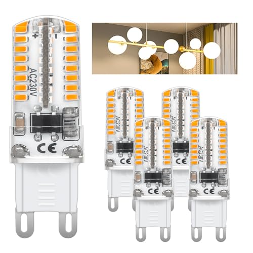 I-SHUNFA G9 LED Lampen 3000 Kelvin Warmweiss Licht 2.5W-2.8W 210LM Ersatz fr 25W-28W Halogenlampe AC220V Enegiesparende LED kleine Birne nicht dimmbar G9 Glühbirne [5 Stück ] von I-SHUNFA