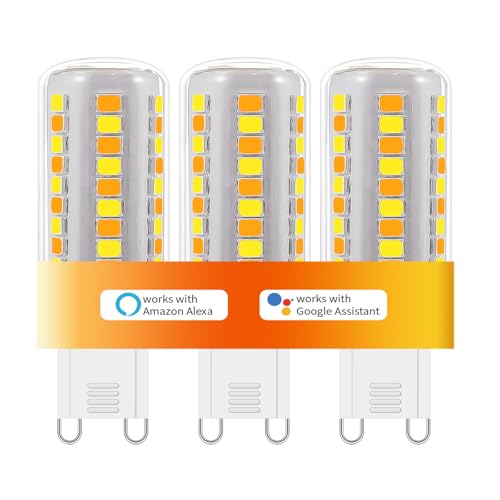 G9 LED Lampen Smarte LED Glühbirne mit Alexa/Google Home–Stufenloses Dimmen 1%-100%,220V 4W 400LM,2700K-6500K,Timer-Funktion & App-Steuerung–leuchtmittel G9 3er Set für Intelligente Beleuchtung von I-SHUNFA