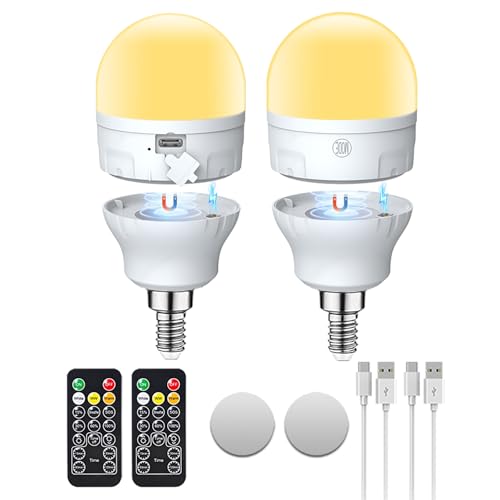 USB-C Aufladbare Glühbirne mit Fernbedienung,AC100-240V E14 LED Lampen 7W,3 Farben Dimmbar Touch Control Wiederaufladbare Glühbirne mit Timer und Batterie,2000mAh Notlicht Mit Magnetische,2 Pack USB-C Aufladbare Glühbirne mit Fernbedienung,AC100-240V E14 LED Lampen 7W,3 Farben Dimmbar Touch Control Wiederaufladbare Glühbirne mit Timer und Batterie,2000mAh Notlicht Mit Magnetische,2 Pack von I-SHUNFA