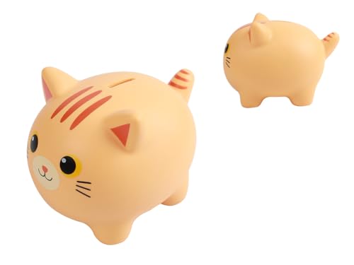 I-TOTAL® - Lustige dekorative Spardose/Münzfach aus robustem Kunststoff (ORANGE Cabby CAT) von I-TOTAL