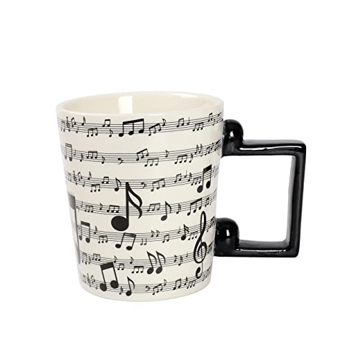 I-TOTAL® - Taza de cerámica de té/café con dibujos 12 x 8,5 x 10 cm MUSIC von I-TOTAL