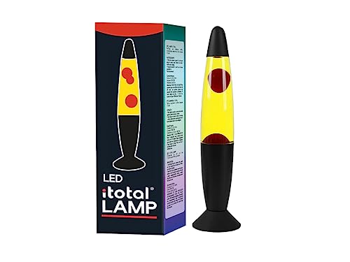 I-TOTAL - Lámpara de lava LED roja base negra, cera blanca von I-TOTAL