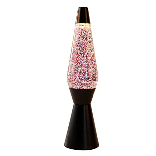 Lavalamp Zwart/Roze Glitter, 40cm von I-TOTAL