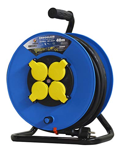 i-watts Pro ee4d07 – 2540 4 Steckdosen Kabeltrommel 40 m 3 g, blau, EE4D07-1540 von I-WATTS PRO