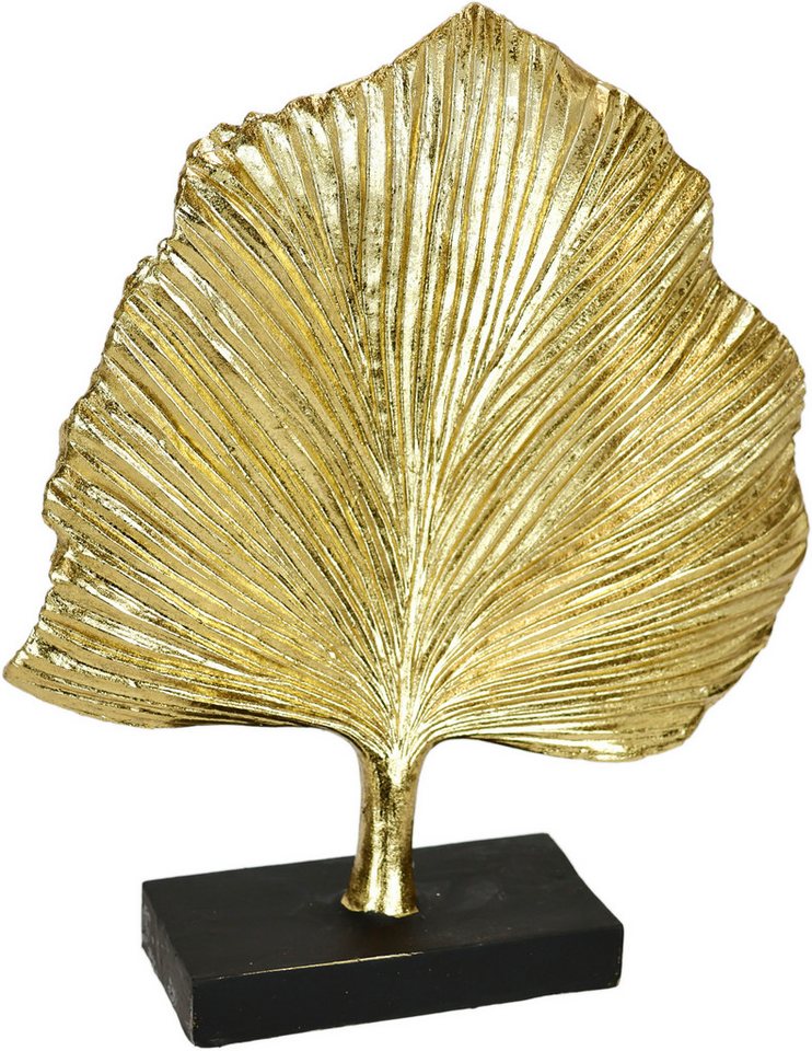 I.GE.A. Dekofigur Ginkgo Blatt Statue (1 St), Ornamente Skulptur Dekoration Figuren Geschenkidee, gold von I.GE.A.