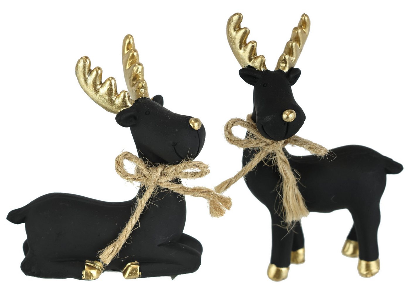 I.GE.A. Dekofigur Tierfigur Elch (2 St), Figur Rentier Skulptur Statue Weihnachtsdeko Hirsch Dekohirsch Advent von I.GE.A.