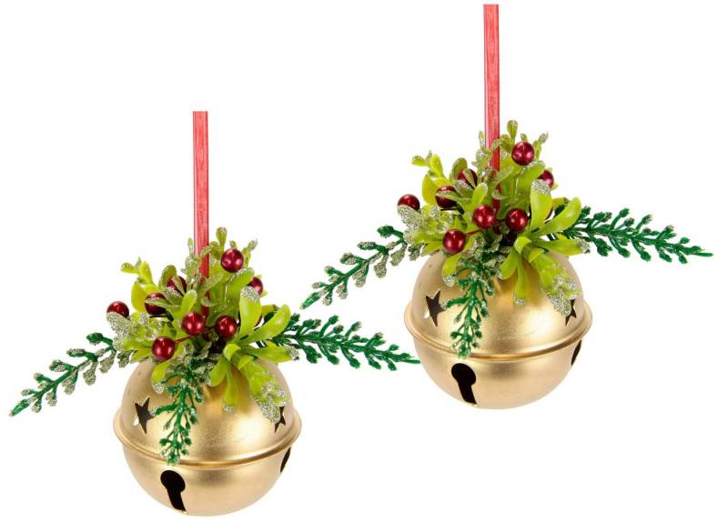 I.GE.A. Dekohänger Deko-Kugel, mit Glocken zum Hängen, 2er Set, Weihnachtsdeko Kranzdeko I.GE.A. Dekohänger Deko-Kugel, mit Glocken zum Hängen, 2er Set, Weihnachtsdeko Kranzdeko von I.GE.A.