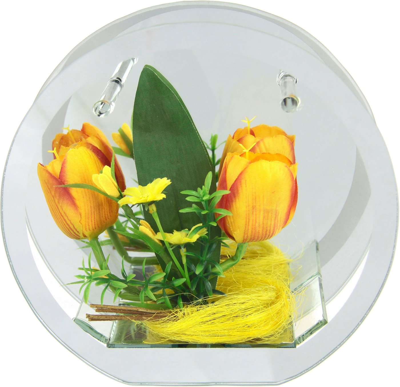 I.GE.A. Dekoobjekt LED-Tulpe, Dekoriertes Glas mit Tulpen Gänseblümchen Hase Lichtergirlande LED 3D von I.GE.A.