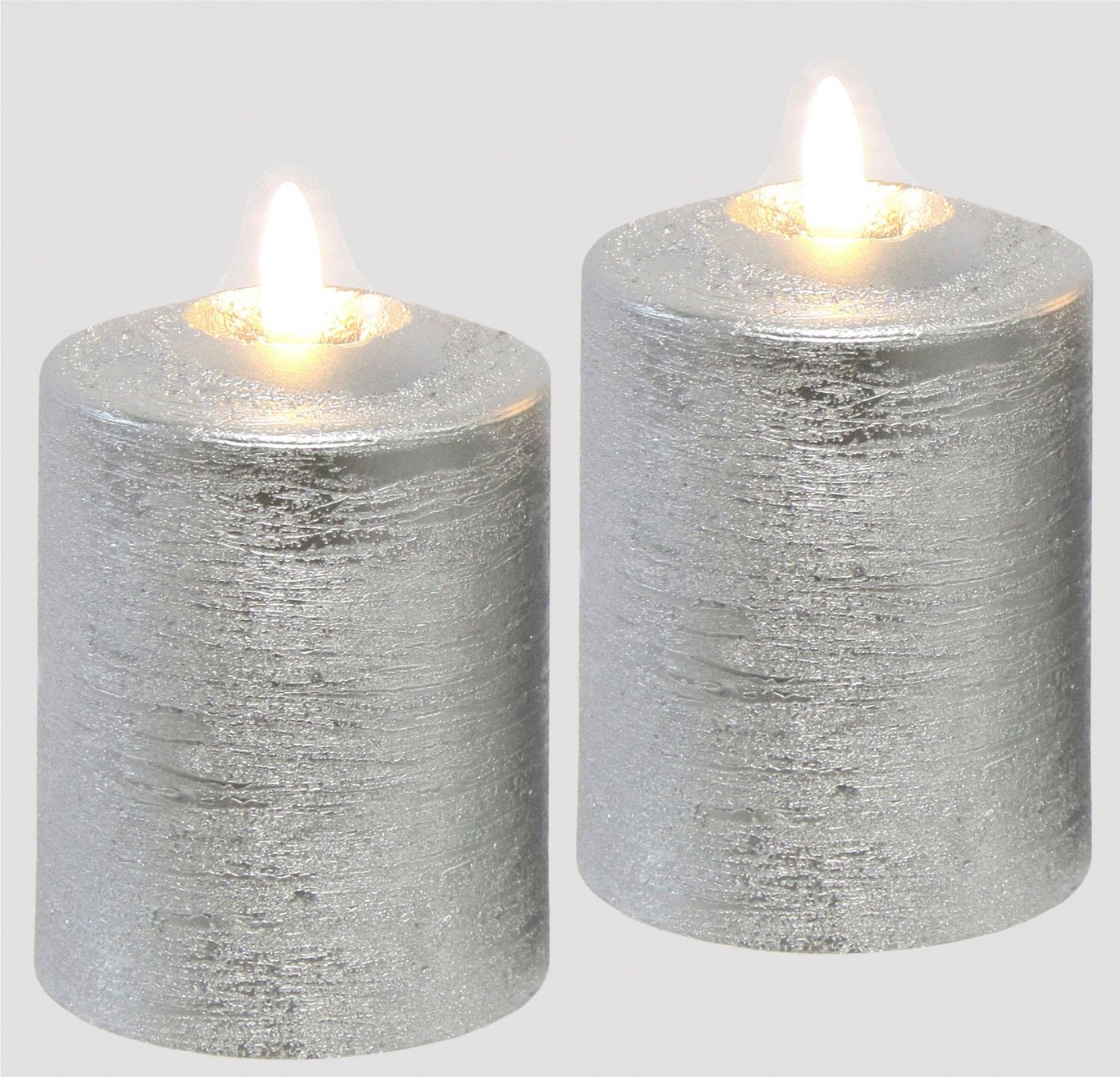 I.GE.A. LED-Kerze Batteriebetriebene LED-Kerzen aus Echtwachs, Höhe ca. 10 cm (Set, 2-tlg), warmweißes Stimmungslicht, Stumpenkerze für den Adventskranz von I.GE.A.
