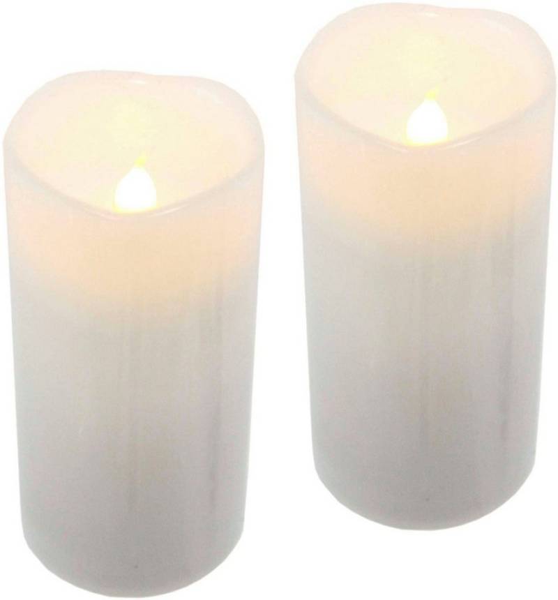 I.GE.A. LED-Kerze Batteriebetriebene LED-Kerzen aus Echtwachs, Höhe ca. 12,5 cm (Set, 2-tlg), flackerndes Stimmungslicht, Stumpenkerze für den Adventskranz von I.GE.A.