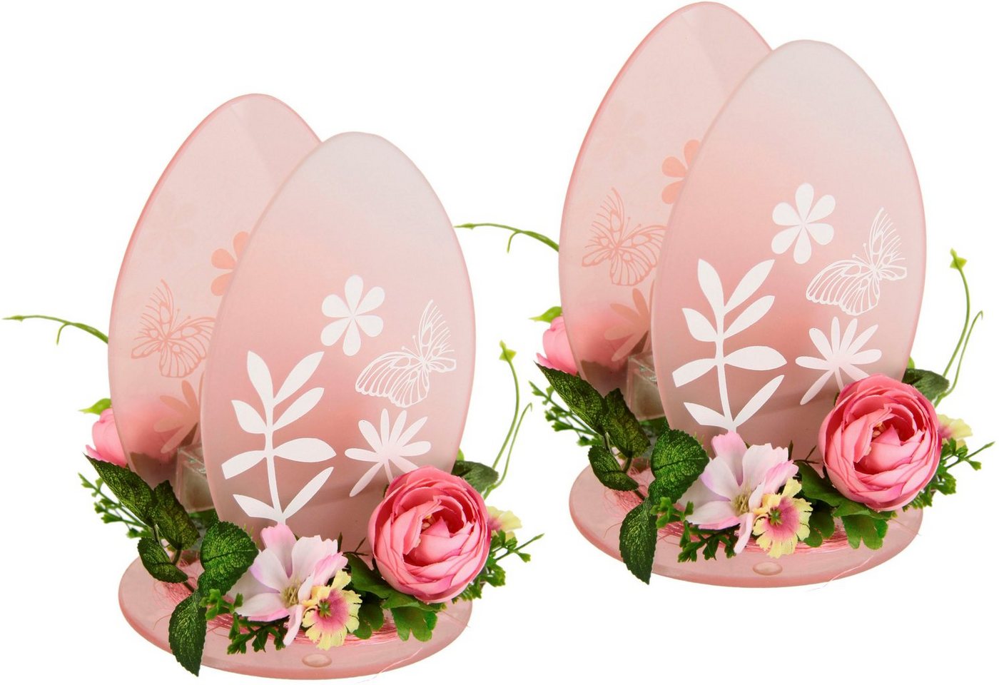I.GE.A. Teelichthalter Ei, 2er Set Windlicht Osterhase Glas Holz Kerzenleuchter Frühlingskranz 3D I.GE.A. Teelichthalter Ei, 2er Set Windlicht Osterhase Glas Holz Kerzenleuchter Frühlingskranz 3D von I.GE.A.