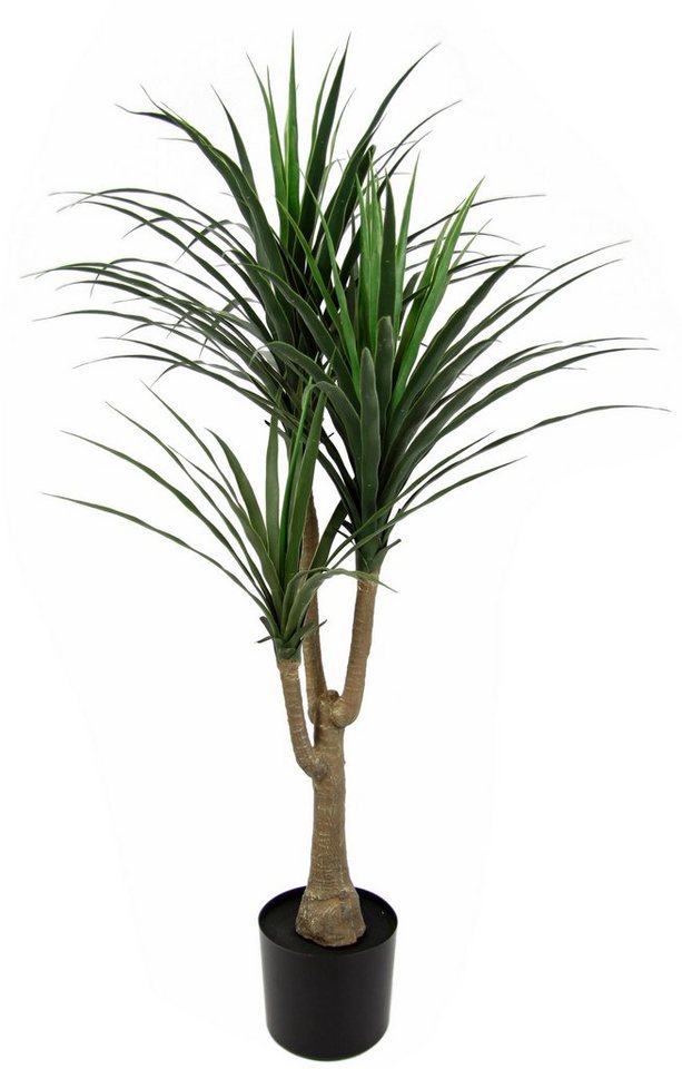 Kunstbaum Palme Dracena im Topf künstlich Pflanze Dracenapalme Zimmerpflanzen, I.GE.A., Höhe 120 cm, Zimmerpalme Grünpflanzen Kunstpflanze Drachenbaum Pflanze Palme von I.GE.A.