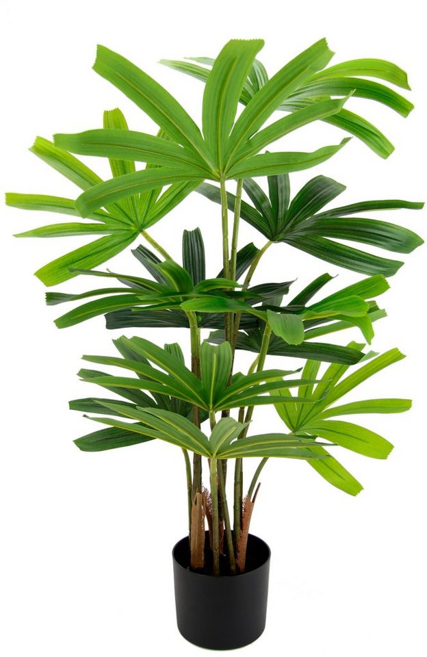 Kunstbaum Palme Rhapis im Topf Künstliche Palme Excelsa Steckenpalme Raphiapalme, I.GE.A., Höhe 88 cm, Dekopflanze Zimmerpflanze Kunstpflanze Pflanzen Dekobaum Bäume von I.GE.A.