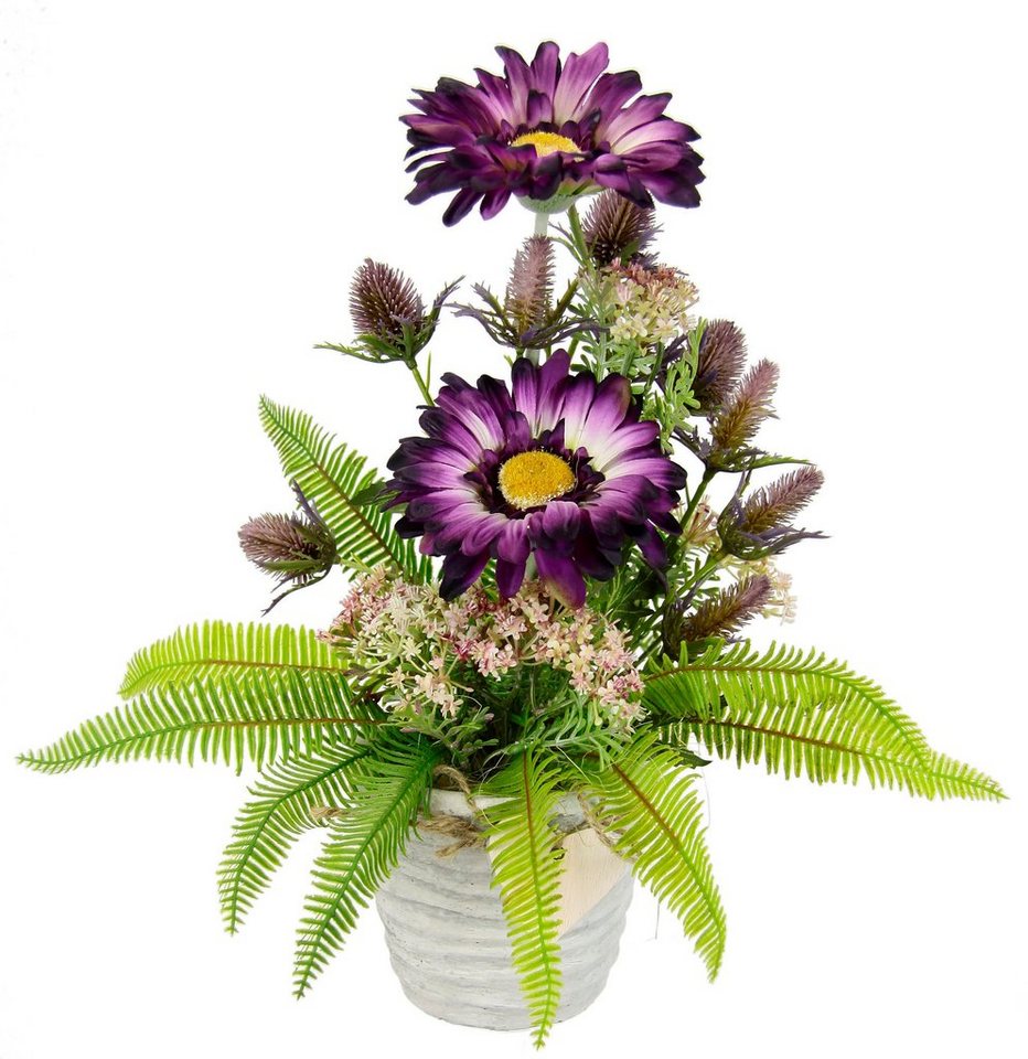 Kunstblume Arrangement aus Gerbera im Topf aus Keramik, I.GE.A., Höhe 36 cm, Tischgestecke Blumendekoration Seidenblumen Künstliche Blumen von I.GE.A.