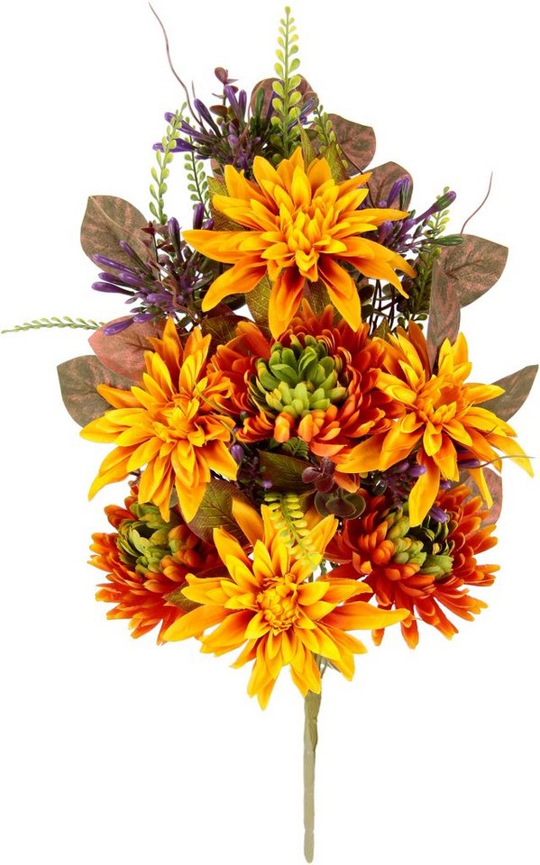 Kunstblume Chrysanthemen und Dahlien Dahlie, I.GE.A., Höhe 50 cm, Künstliche Blumen Chrysanthemenstrauß Bouquet von I.GE.A.