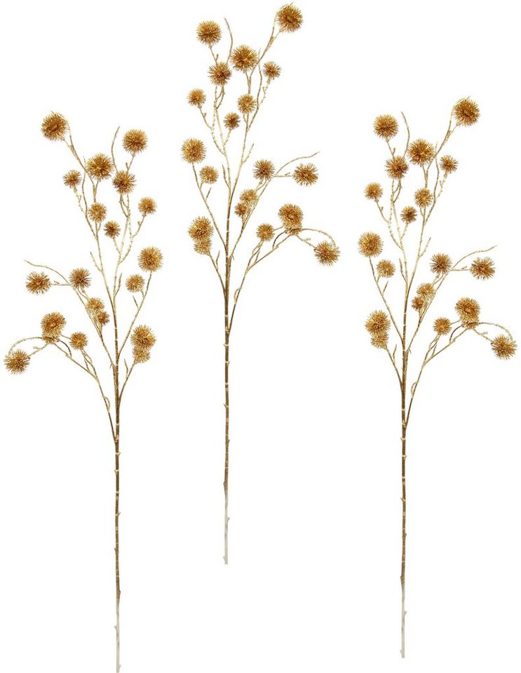 Kunstblume Distel, I.GE.A., Höhe 100 cm, Künstlicher Mini Distelzweig, gold Metallic, 3er Set Kunstblume Distel, I.GE.A., Höhe 100 cm, Künstlicher Mini Distelzweig, gold Metallic, 3er Set von I.GE.A.