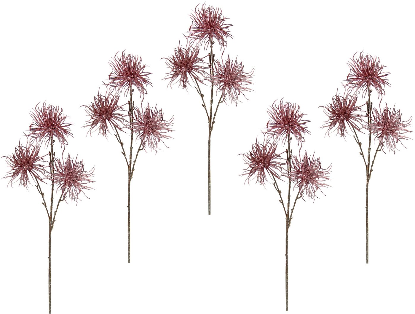 Kunstblume Distel, I.GE.A., Höhe 45 cm, Metallic-Distelzweig, Kunstzweige, 5er Set von I.GE.A.