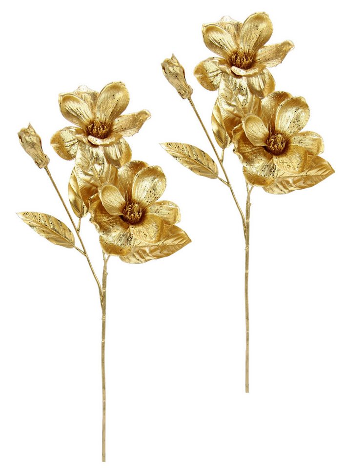 Kunstblume Magnolie, I.GE.A., Höhe 68 cm, 2er Set Dekoblume Metallic Effekt glänzende Weihnachtsdeko Blüten Kunstblume Magnolie, I.GE.A., Höhe 68 cm, 2er Set Dekoblume Metallic Effekt glänzende Weihnachtsdeko Blüten von I.GE.A.