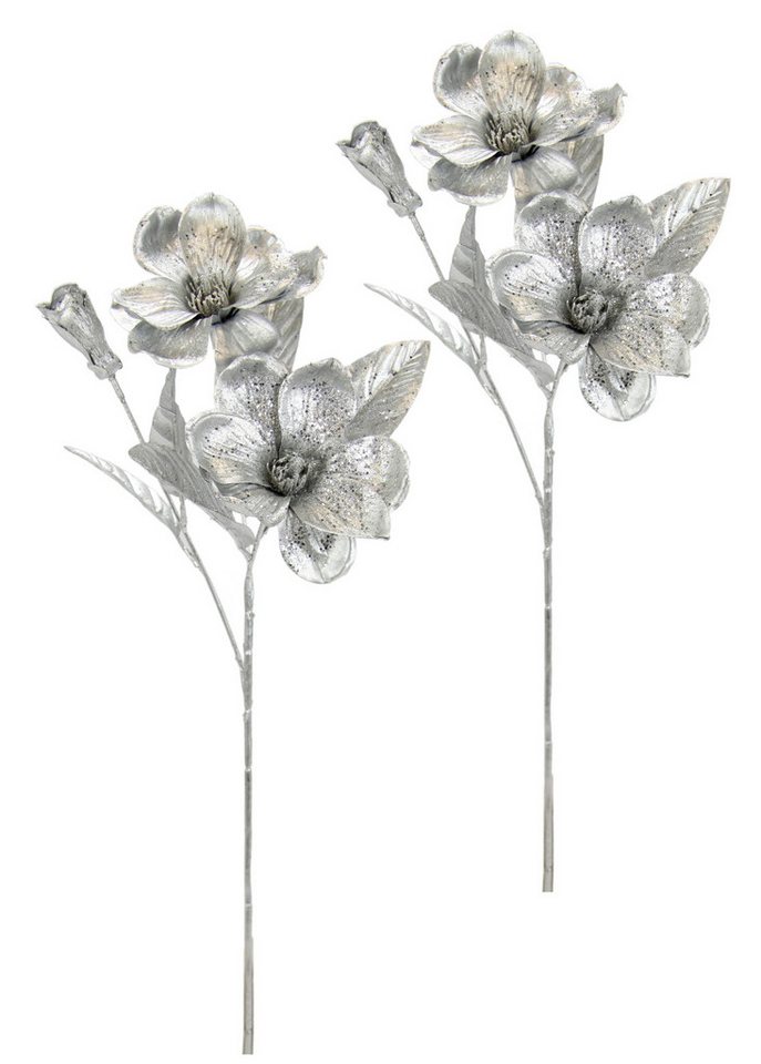 Kunstblume Magnolie, I.GE.A., Höhe 68 cm, 2er Set Dekoblume Metallic Effekt glänzende Weihnachtsdeko Blüten Kunstblume Magnolie, I.GE.A., Höhe 68 cm, 2er Set Dekoblume Metallic Effekt glänzende Weihnachtsdeko Blüten von I.GE.A.